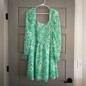 BB Dakota Green Floral Dress